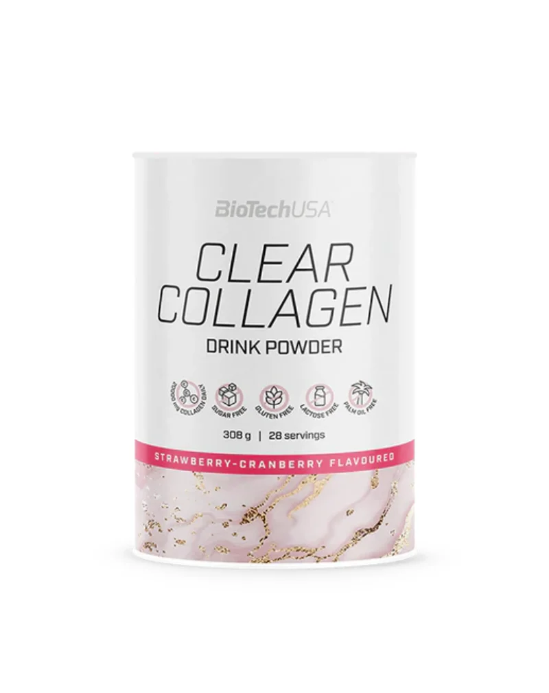 BioTechUSA Clear Collagen Drink Powder, 308 g, Strawberry-Cranberry