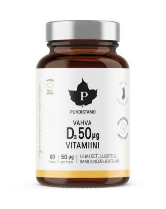 Puhdistamo Vahva D-vitamiini, 50 mcg, 60 kaps.