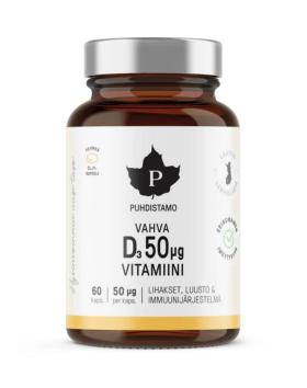 Puhdistamo Vahva D-vitamiini, 50 mcg, 60 kaps.