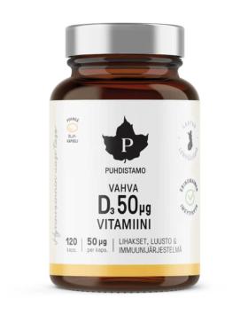 Puhdistamo Vahva D-vitamiini, 50 mcg, 120 kaps